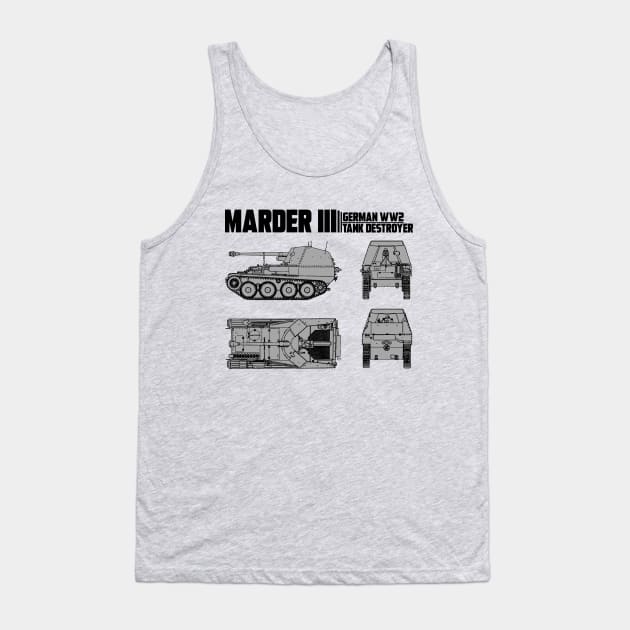 MARDER III TANK DESTROYER Tank Top by theanomalius_merch